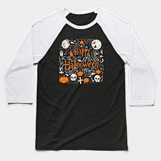 Happy Halloween typography poster with handwritten calligraphy text  illustration Baseball T-Shirt